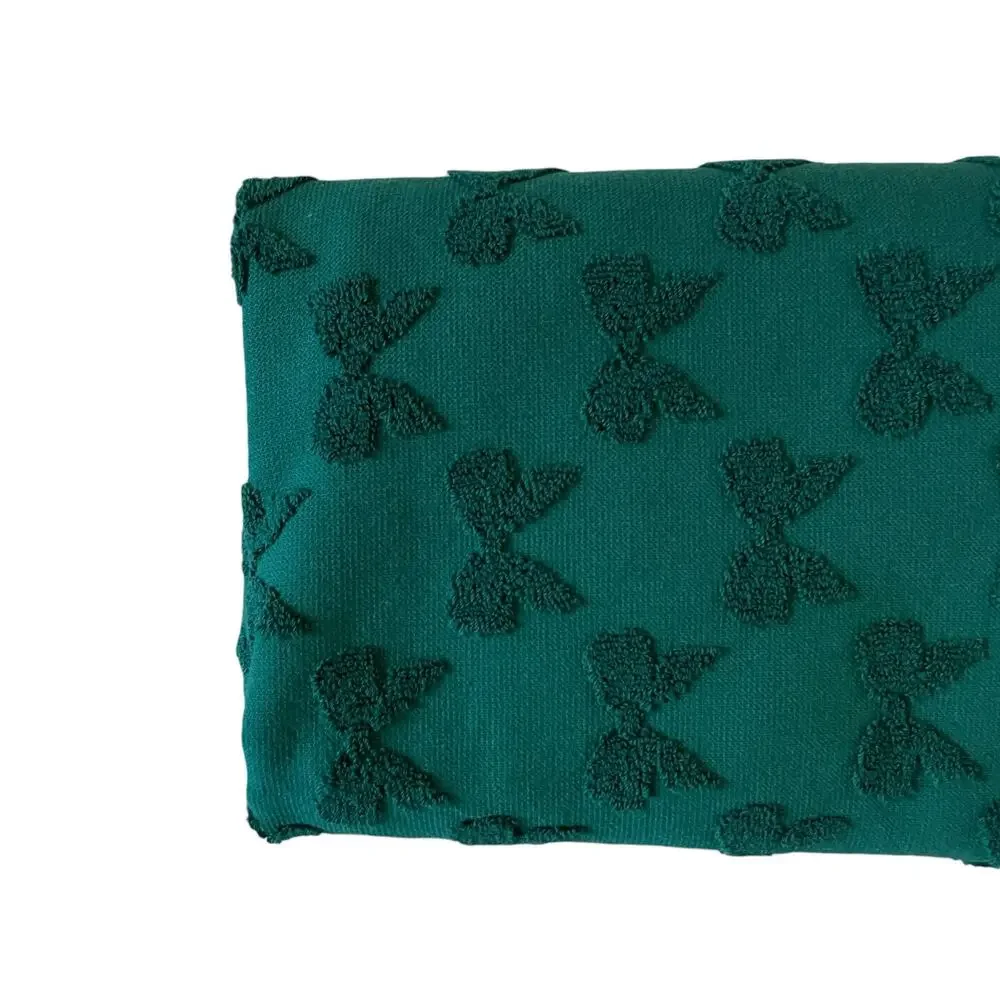 Bella Lux Christmas Bows Bath Towel Set of 2 Chic Holiday Green Bathroom Decor